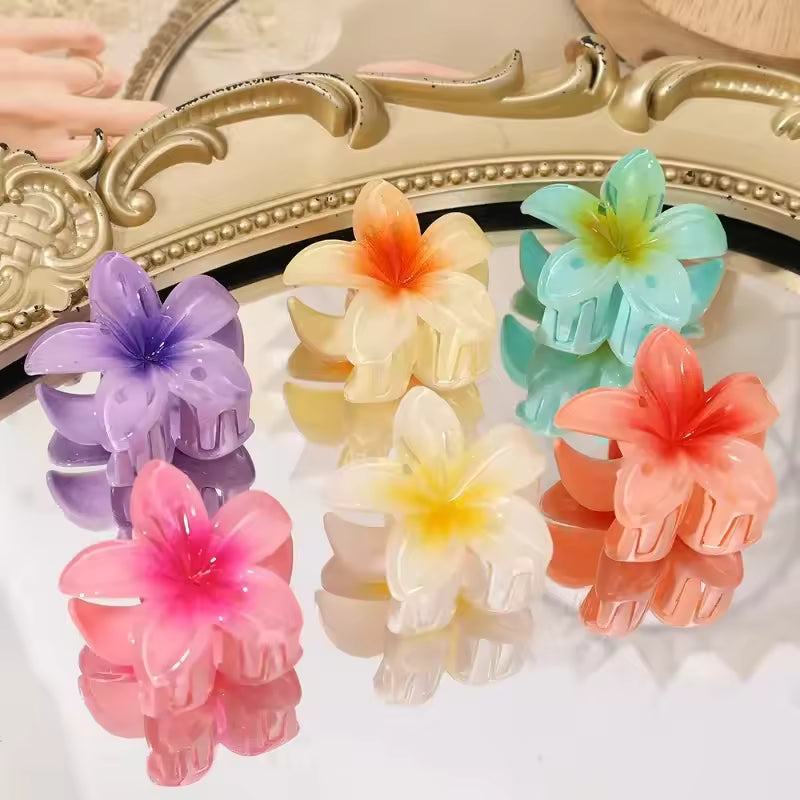 Egg Flower Hairpins Women Girls Colorful Temperament Daily Hair Claws Elegant Beach Vacation Casual Hair Clips Fashion Accessory